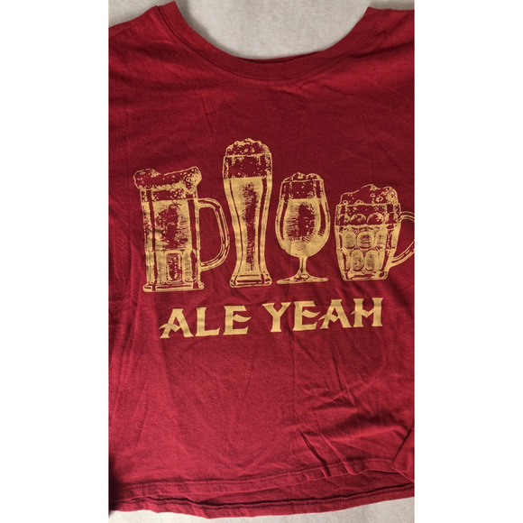 Zoe + Liv T-shirt Cropped Women's Large Ale Yeah Graphic Print Long Sleeves New - Picture 6 of 7